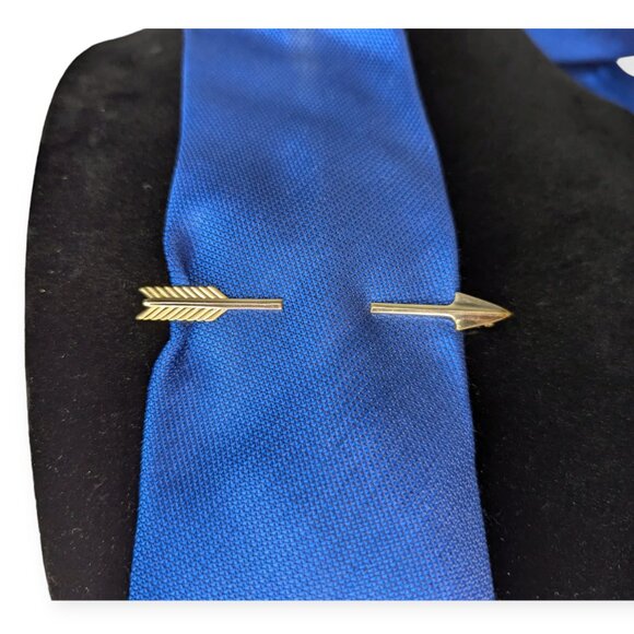 Vintage Anson Patent Pending Gold Tone Arrow Tie Bar Clip - Picture 1 of 6